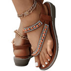Lunara Crystal Pearl Flat Sandals
