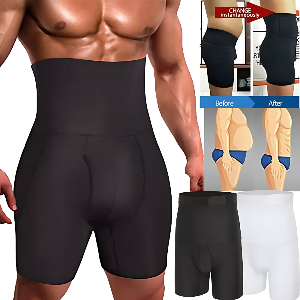 Short de compression sculptant ventre plat pour homme