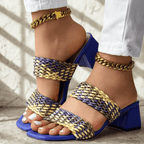 Sandales à talons tressées Soletta Colorblock 