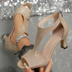 Sandales à talons moyens Venetia à bout ouvert 