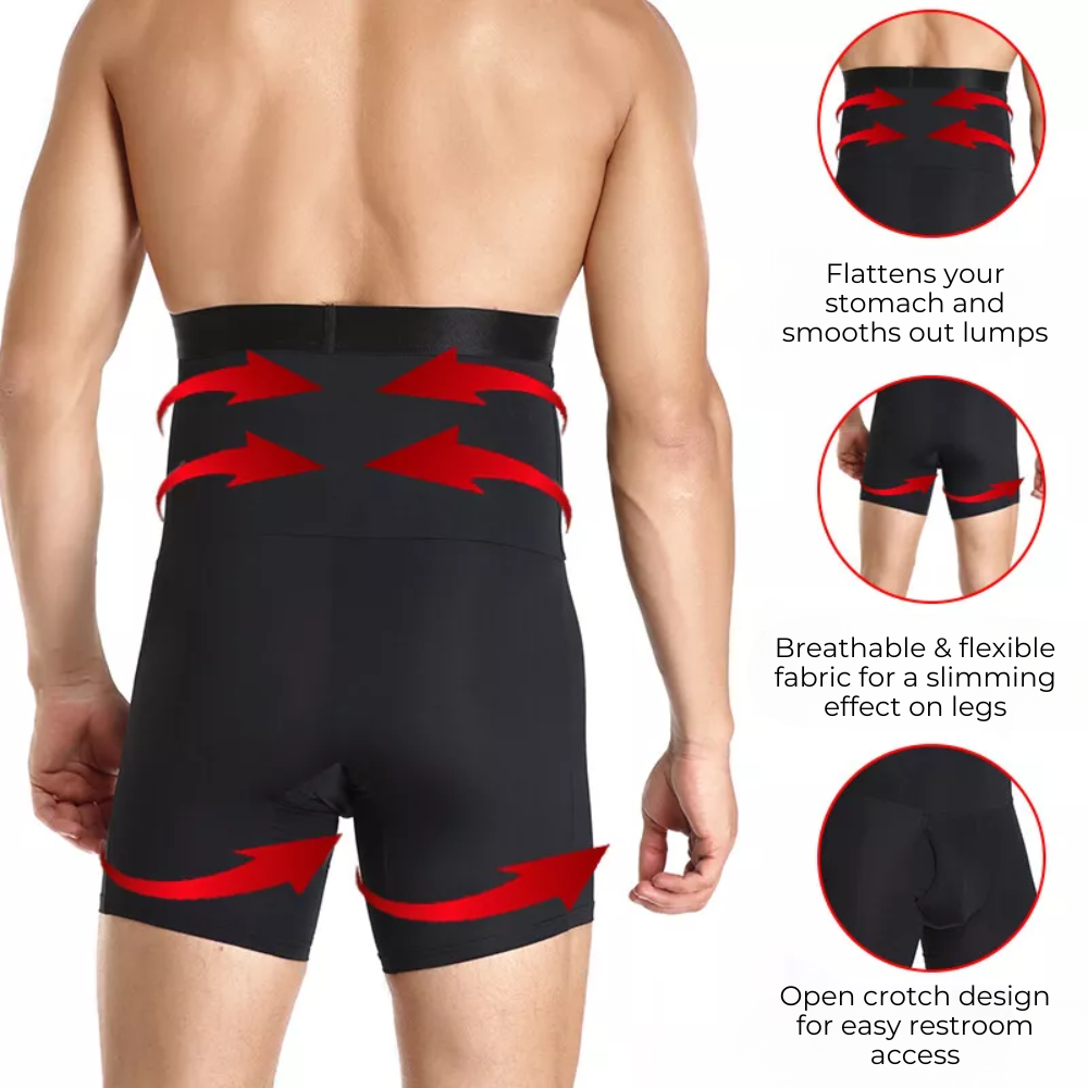 Short de compression sculptant ventre plat pour homme