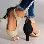 Sandales à talons moyens Venetia à bout ouvert 