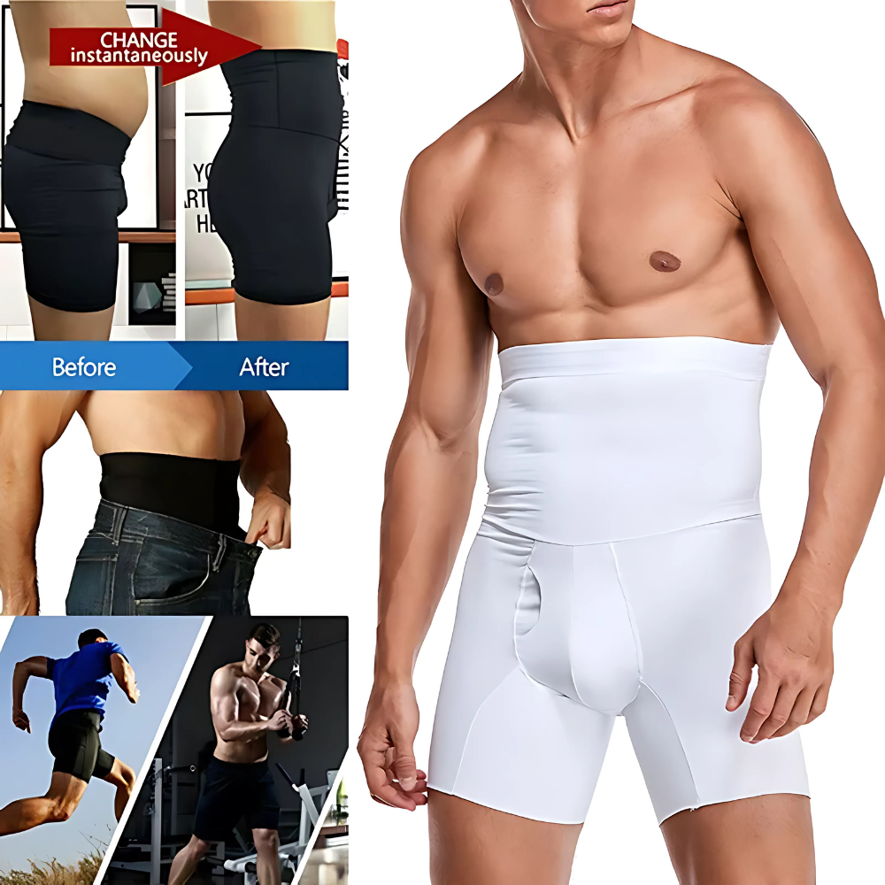 Short de compression sculptant ventre plat pour homme