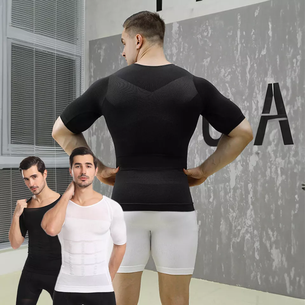 T-shirt gainant de compression pour homme