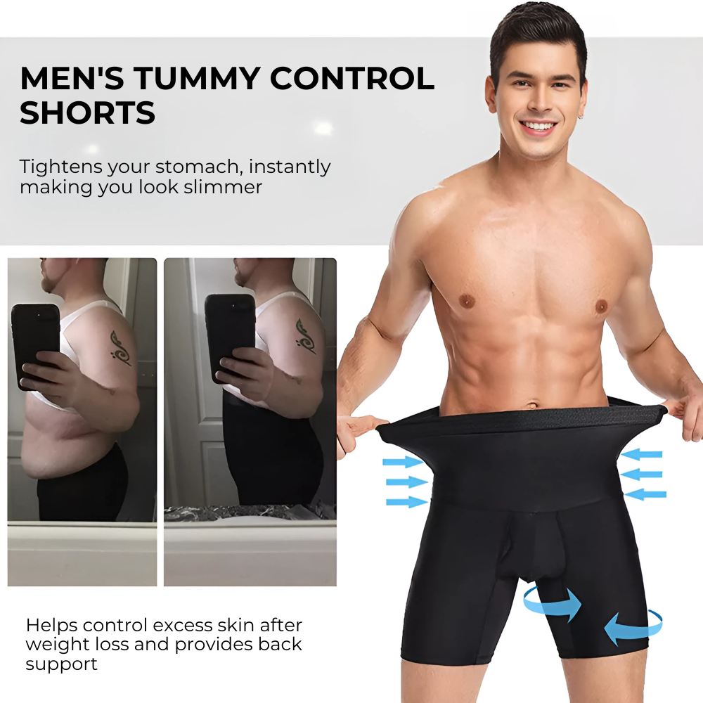 Short de compression sculptant ventre plat pour homme