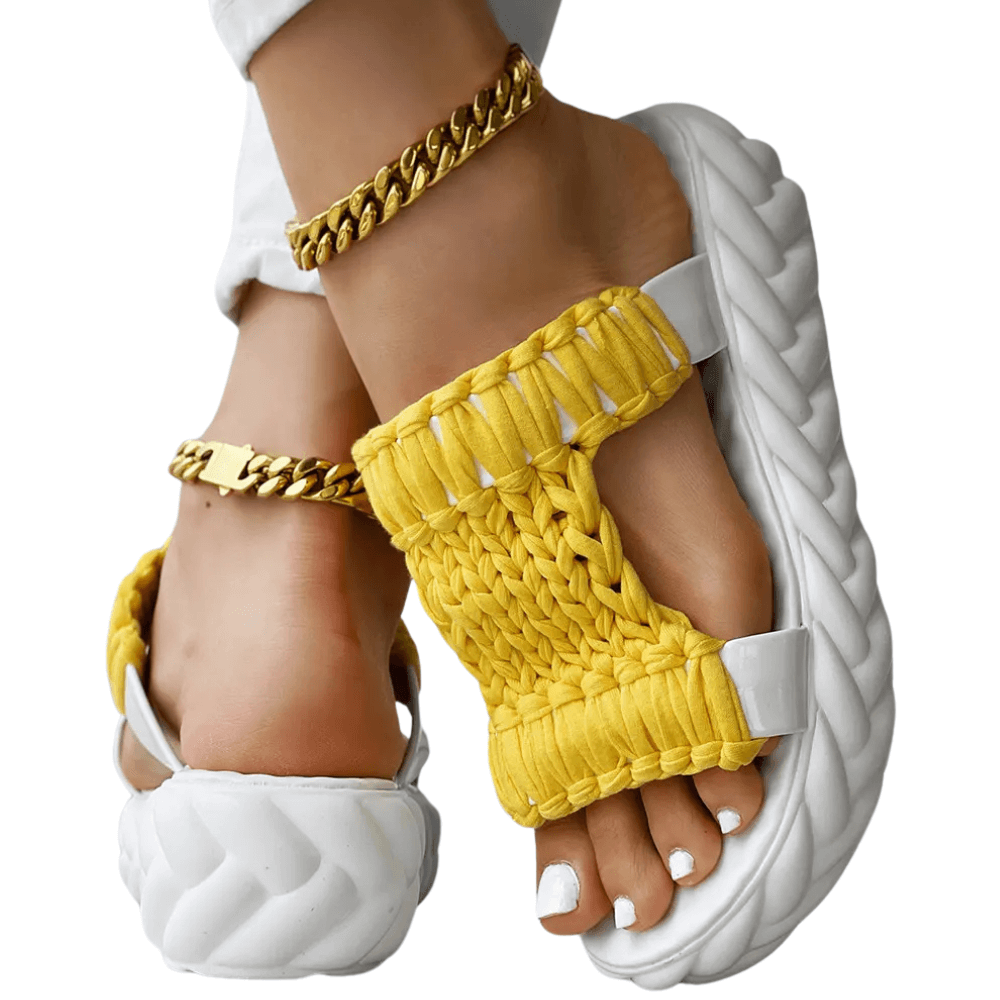 Sandales à plateforme en maille de Marseille 