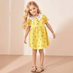 Robe pour fille à imprimé lapin mignon et manches bouffantes