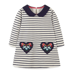 Sweetheart Striped Girls Long Sleeve Dress