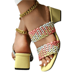 Sandales à talons tressées Soletta Colorblock 