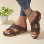 Sandales compensées orthopédiques Vienna Comfort à enfiler et bride en T