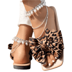 Sandales à enfiler Savara à nœud léopard 