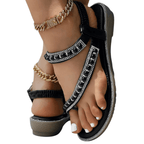 Lunara Crystal Pearl Flat Sandals