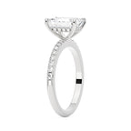 Emerald Hidden Halo Ring With Pavé Band