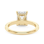 Emerald Hidden Halo Ring With Pavé Band