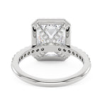 Radiant Halo Ring with Pavé Band