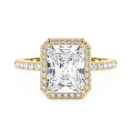 Radiant Halo Ring with Pavé Band