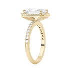 Radiant Halo Ring with Pavé Band