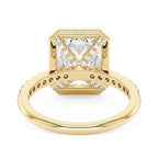 Radiant Halo Ring with Pavé Band