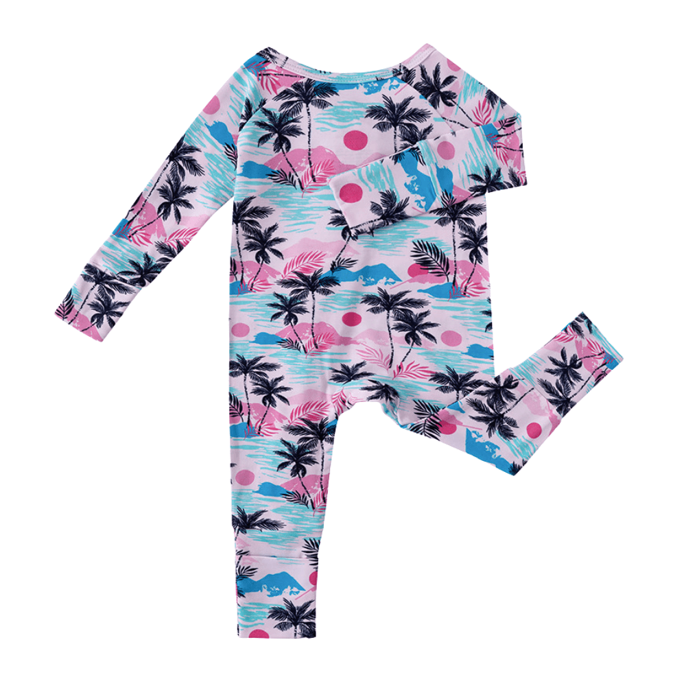 Lovely Tropical Sunset Print Baby Romper