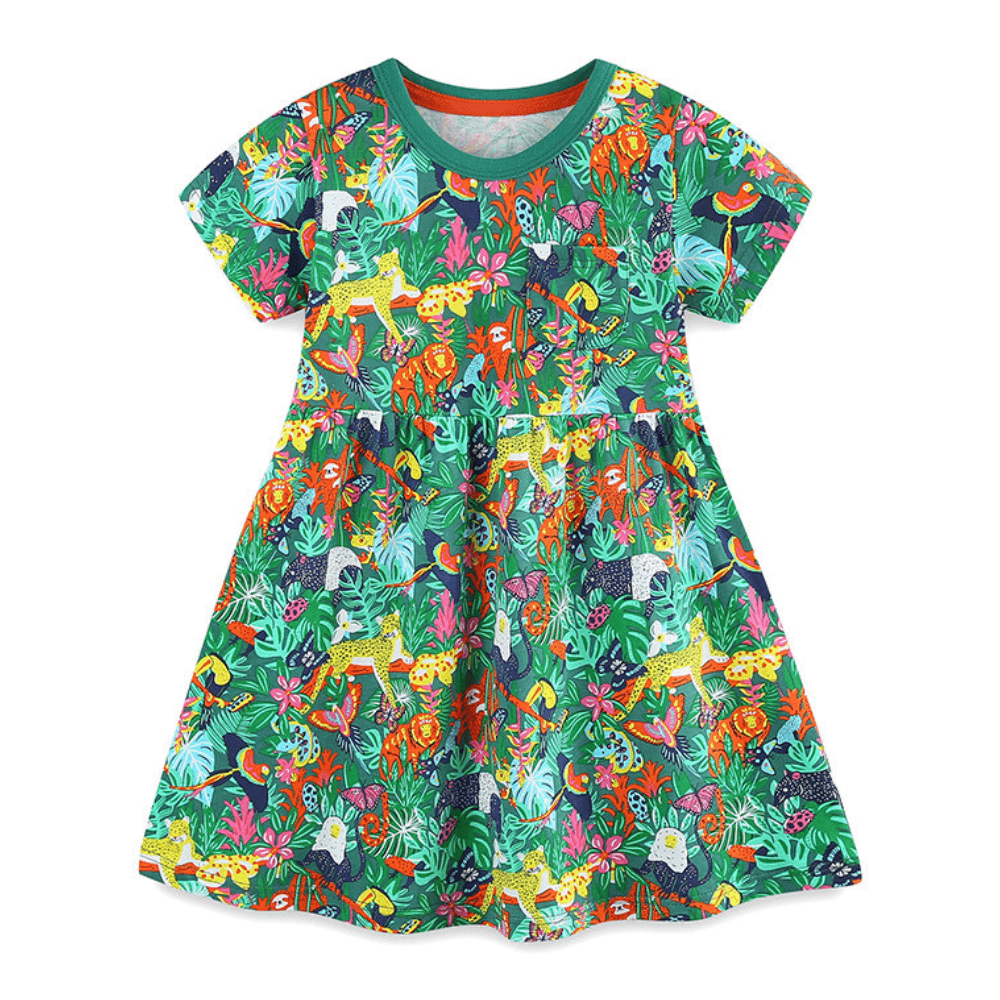 Tropical Safari Animal Print Girls Dress