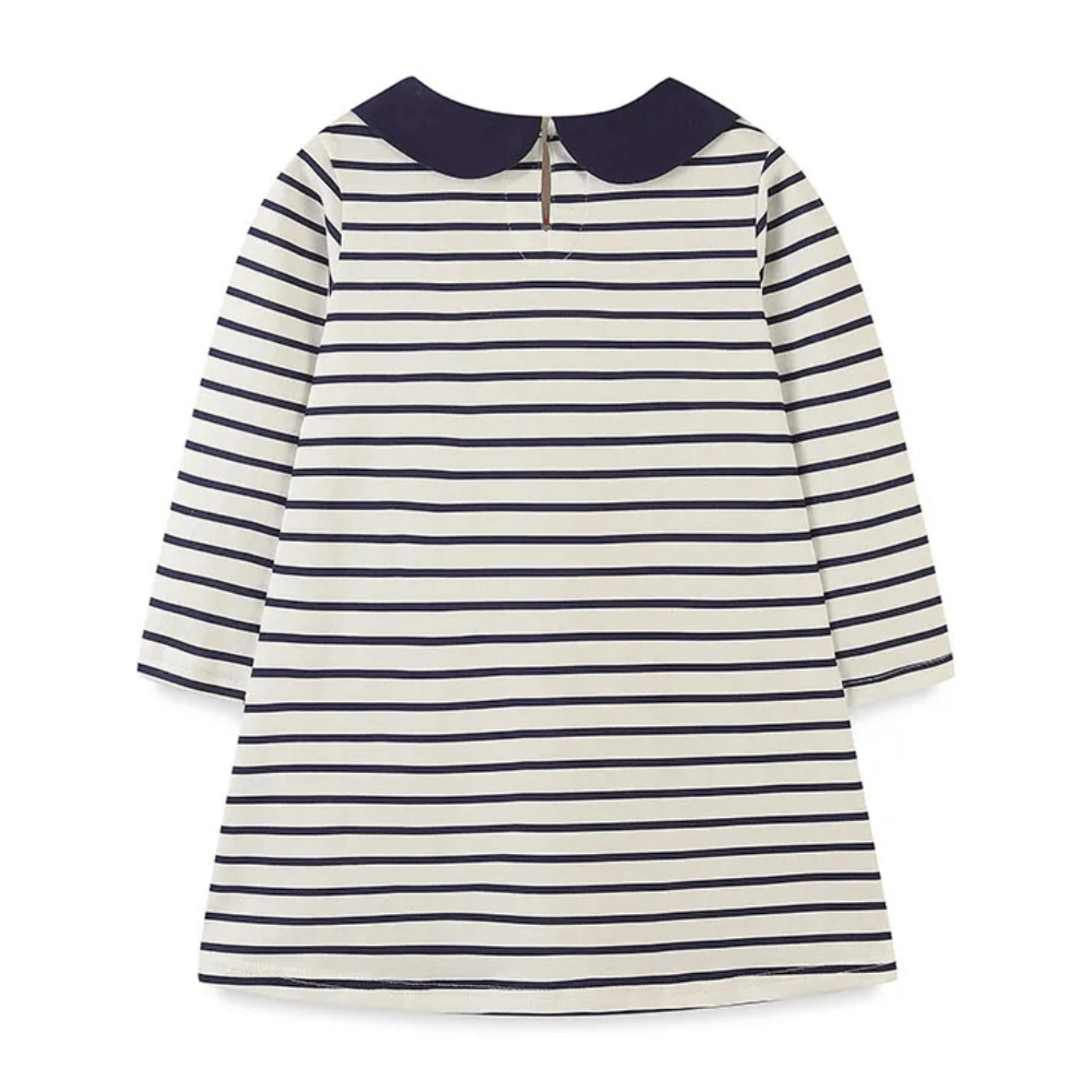 Sweetheart Striped Girls Long Sleeve Dress