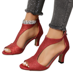 Sandales à talons moyens Venetia à bout ouvert 