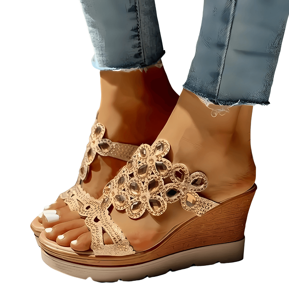 Savona Gem Detail Wedge Sandals