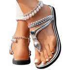 Sandales à bride en T ornées de pierres précieuses Mykalia 