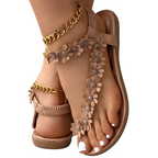 Sandales plates Mirabelle à fleurs délicates 