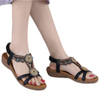 Sandales confortables Sabria à perles ethniques 