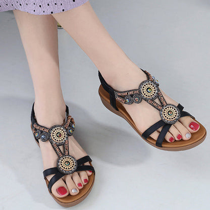 Sabria Ethnic Beaded Comfort Sandals