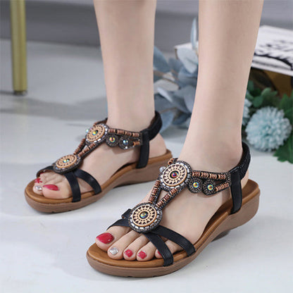 Sabria Ethnic Beaded Comfort Sandals