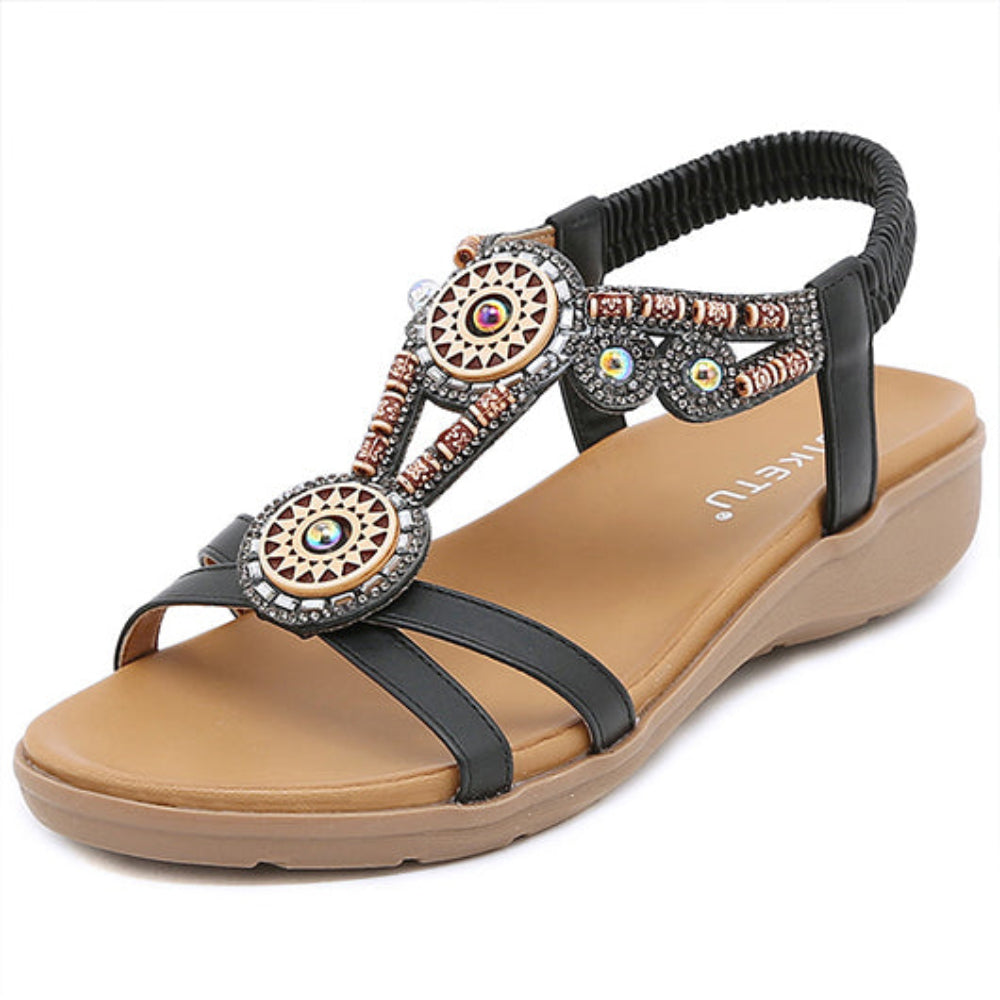 Sabria Ethnic Beaded Comfort Sandals