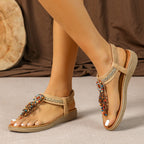 Sandale Marbella à bride en T ornée de perles 