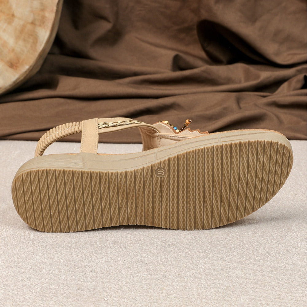 Marbella Beaded T-Strap Sandal