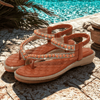 Lunara Crystal Pearl Flat Sandals