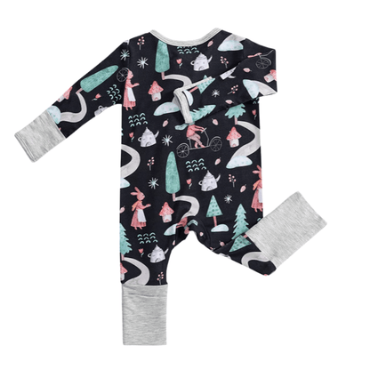 Cozy Baby Romper With Playful Print & Easy Zipper