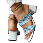 Sandales à talons tressées Soletta Colorblock 