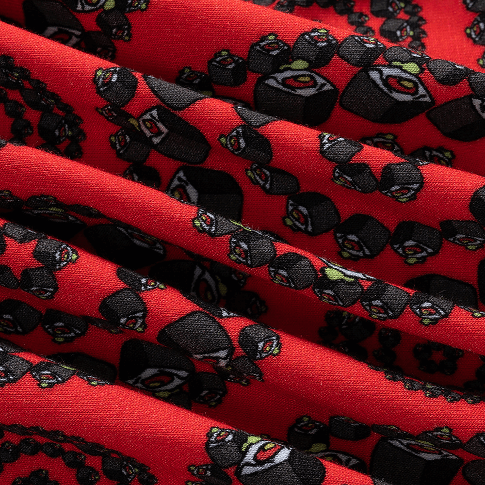 Vibrant Red Sushi Roll Print Baby Romper