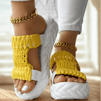 Sandales à plateforme en maille de Marseille 