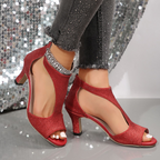 Sandales à talons moyens Venetia à bout ouvert 