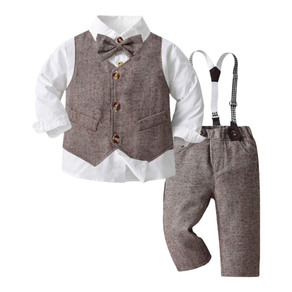 Ensemble gilet et bretelles pour petit gentleman élégant