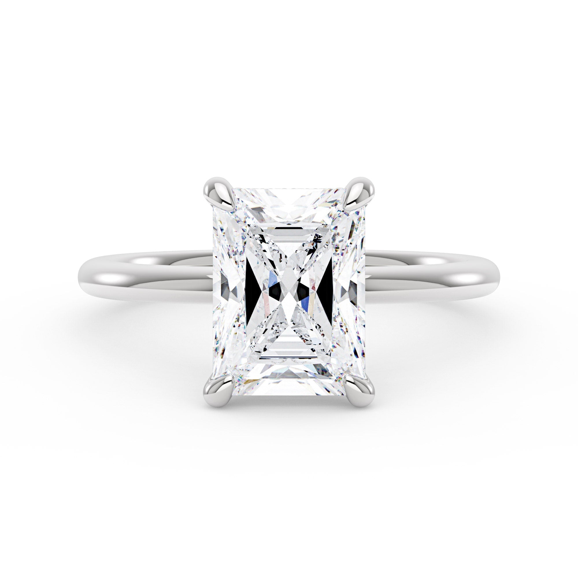 Bague solitaire rayonnante