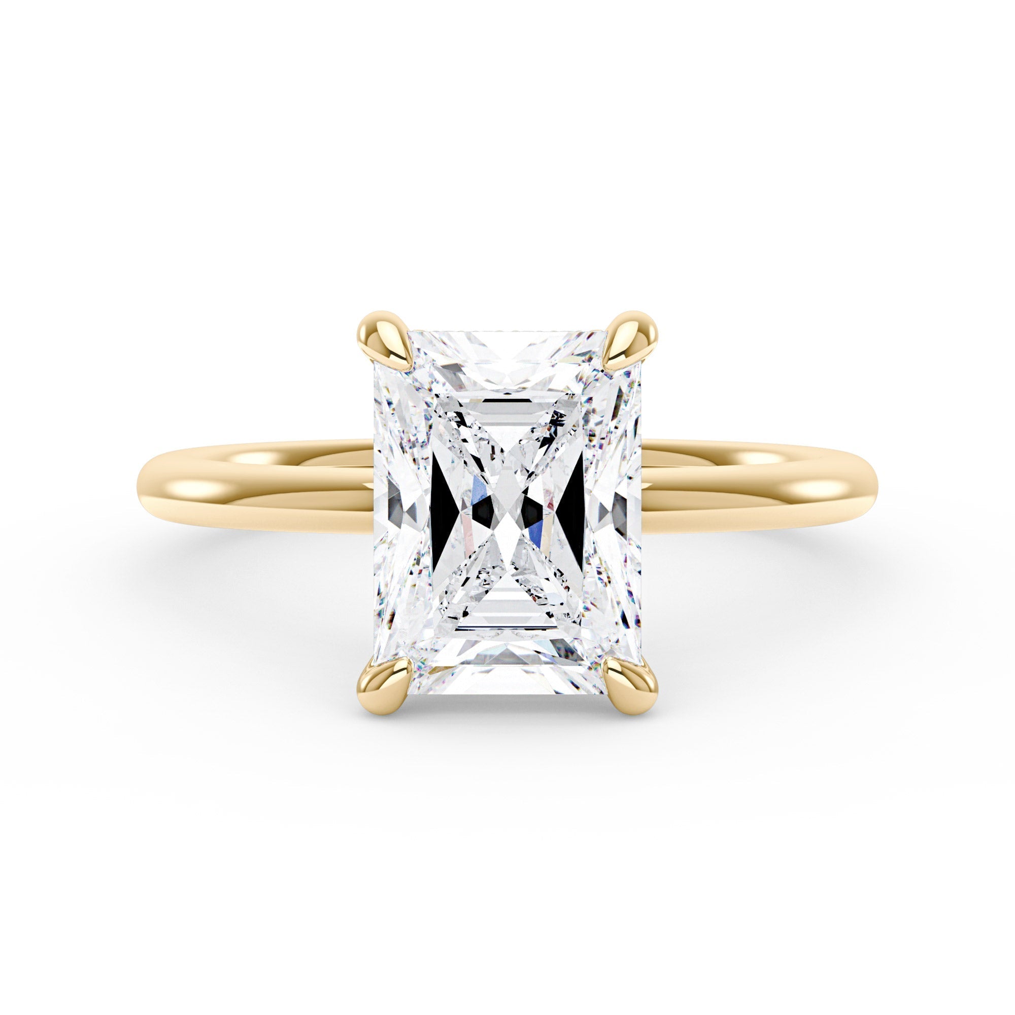 Bague solitaire rayonnante
