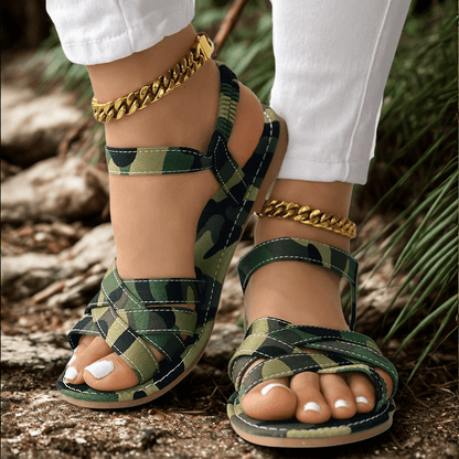 Nantes Camouflage Strappy Sandals