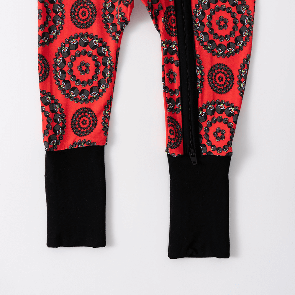 Vibrant Red Sushi Roll Print Baby Romper