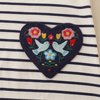 Sweetheart Striped Girls Long Sleeve Dress