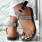 Sandales à brides croisées en cristal de Rhodes 