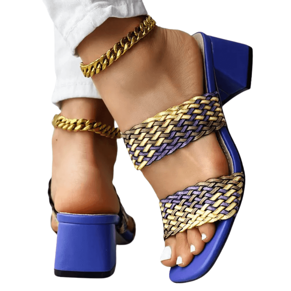 Sandales à talons tressées Soletta Colorblock 