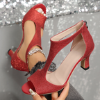 Sandales à talons moyens Venetia à bout ouvert 